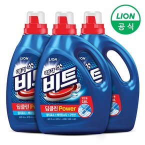 비트 세탁세제 딥클린파워 액체 3L용기일반 3개