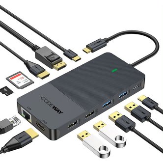 코드웨이 12in1 USB C타입 노트북 연결 랜선 젠더