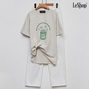 데일리 팝콘 프린팅 반팔 티셔츠 (DO1LW025A)