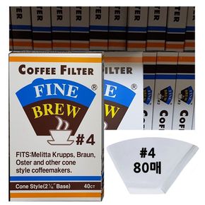 Fine Brew 핸드드립 커피여과기4호 80P 커피필터