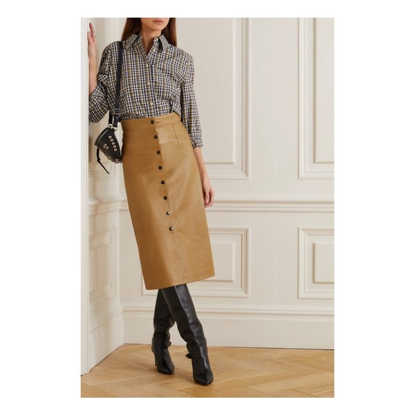Blehor Leather Pencil Skirt 라이트 브라운 43769801094921797