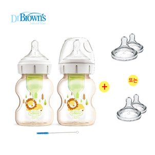 닥터브라운 와이드넥 옵션스 플러스 PPSU 데코 라이온 젖병(150ml 2P)