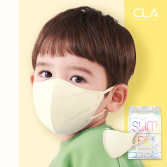 CLA 클라 슬림핏 라이트 키즈 아동 유아용 컬러 MB필터 새부리형 마스크 100매 초소형 초초소형