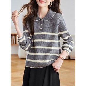 마린 카라 스트라이프 니트 BJ3LK013_P405551149