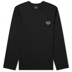 A.P.C. 아페쎄 롱슬리브 긴팔 Olivier 엠브로이더드 로고 티셔츠 - 블랙 COEZC-H26177-LZZ