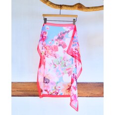 Flower square silk scarf