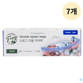 프로그 지퍼백 비닐 봉투 더블 냉동용 중형 15매 7개