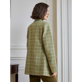 YY_Green layered plaid blazer