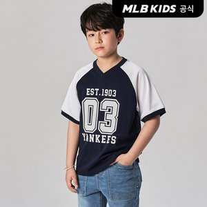 MLB키즈 (공식)24SS 바시티 빅로고 반팔 티셔츠 NY
