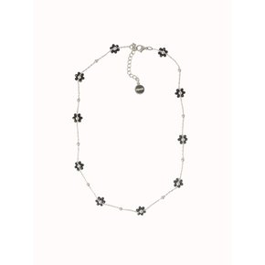 블랙 플라워 라인 넥클리스 Black flower line necklace