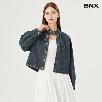 BNX 바이커 페이크 포켓 데님 하프 자켓 (BW3JK004L0)