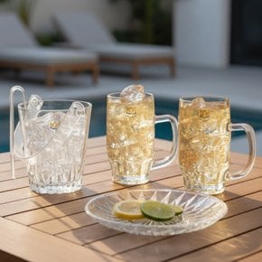 로얄리프 산토리 위스키 하이볼&맥주잔 대형 풀세트/ 글라스 하이볼잔  유리컵 선물용
