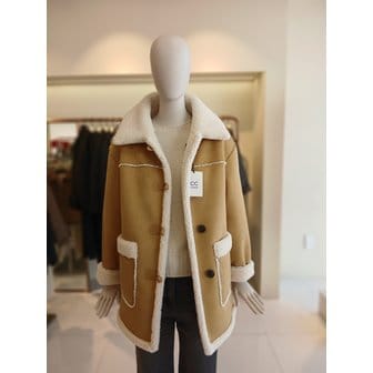 CC콜렉트 [여주점] 씨씨콜렉트 카라넥리버시블하프무스탕점퍼 E254psj163