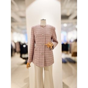 [파주점] [더아이잗컬렉션]글리터 트위드 라운드넥 롱 자켓 CS3B0JK421