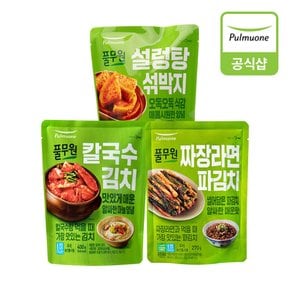 [G][풀무원] 칼국수김치,파김치,섞박지 3개 골라담기