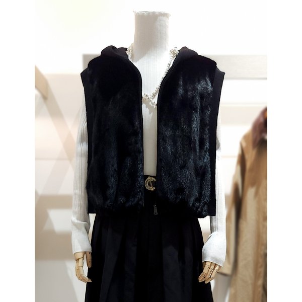 [부산점] 후드 밍크 집업 베스트 CRBA3FSV11