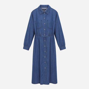 써스데이아일랜드 인디고 데님 풀오픈 원피스 (T256MOP322W)
