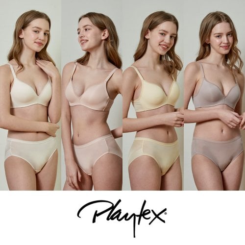 [Playtex] 와이어리스 시크릿 라이트베이지+피치+버터옐로우+샌드베이지 8종   PXW3M13141516_T