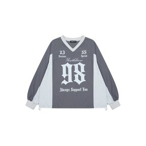 YK SPORTY BIG NUMBER SOCCER JERSEY-CHARCOAL