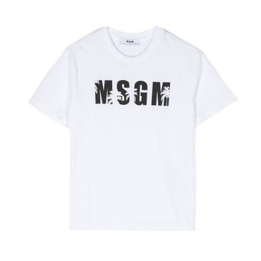 MSGM 24SS 키즈 여성 로고 프린팅 티셔츠 S4MSJBTH205 001