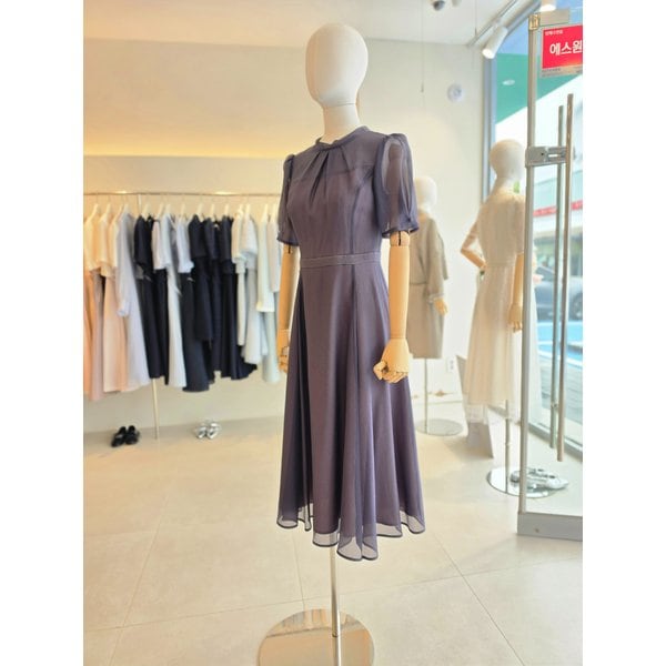 [여주점] [JJ 지고트] 여성 백 리본 플레어 쉬폰 원피스 GS5M0OP911