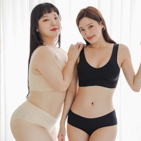 평온 심리스 노와이어 브라탑 런닝 +삼각 레이스  팬티세트_P344469315