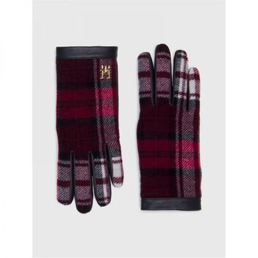 이스퀘어 5529188 Tommy Hilfiger Tartan Check Leather Gloves