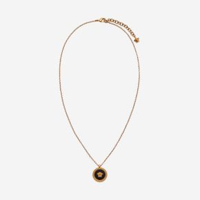 베르사체 에나멜 메두사 네클리스 블랙 골드 Versace Enamel Medusa Necklace Black Gold