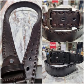 스터치 버클 소가죽 벨트 38MM_US