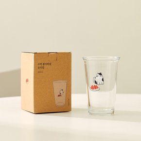 L 수박 좋아하냥 유리컵 350ml