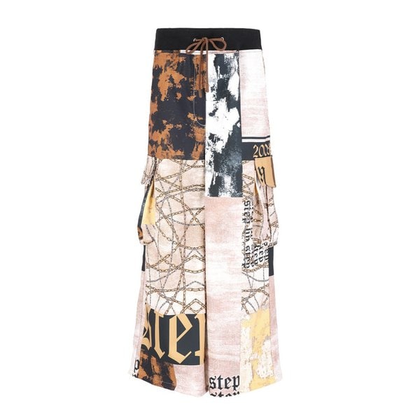 25FW  BEIGE COLLAGE GRAPHICS CARGO PANTS