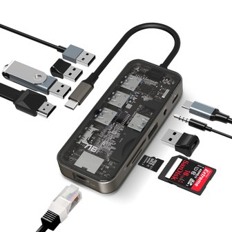 앱코 AMH 10 in 1 USB-C타입 멀티 허브 노트북 100W 초고속 PD 충전 (맥북 아이패드 호환)