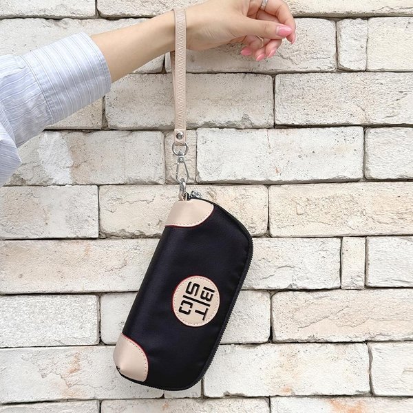 [옷자락] 여성 캐주얼 레터링 컬러 배색 수납 파우치