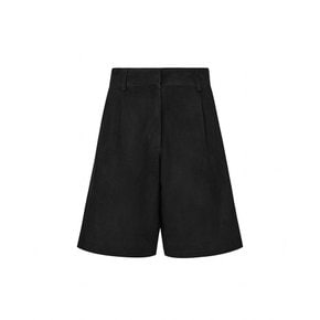 Italian suede Bermuda Pants_Black