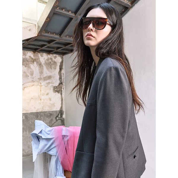 Back Point Semi Overfit Jacket  Ash Stripe (KE6211M034)