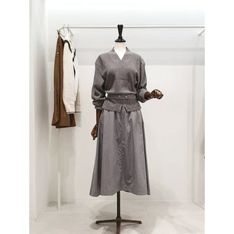 ZOOC [파주점] 주크 브이넥 니트배색 A라인 원피스 V244PSE931