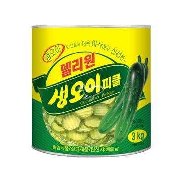  델리원 생오이피클 3kg/ 4개 슬라이스