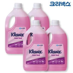 핸드워시 4개 솝 폼 로즈라일락향 x 1.95L