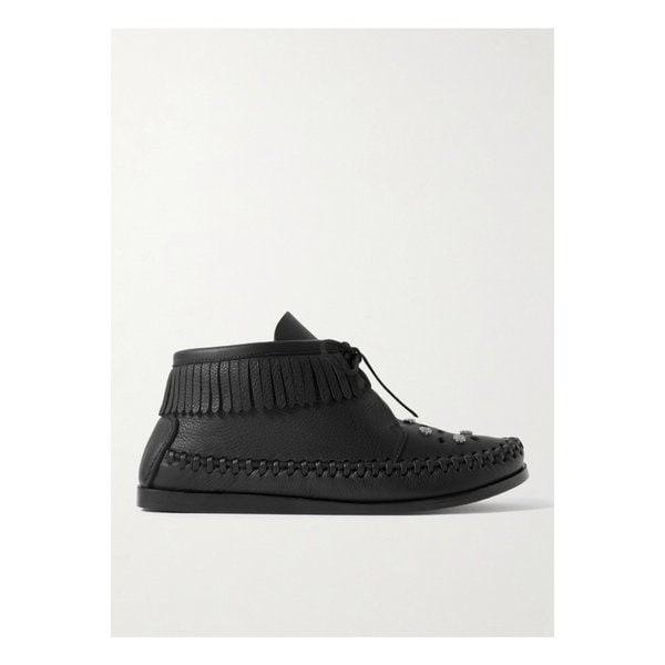 펠사 프린지 장식 가죽 앵클 부츠 블랙 1647597352697765