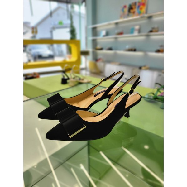 [여주점] 사틴리본 슬링백 샌들 5CM A24G003[2컬러]