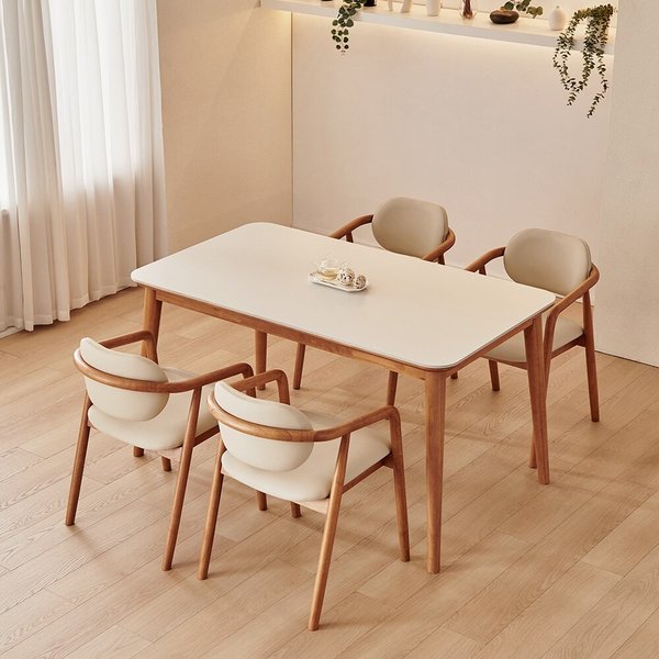 동서가구 로라 4인용 원목 세라믹 식탁 세트 1400 (의자4) DF927585