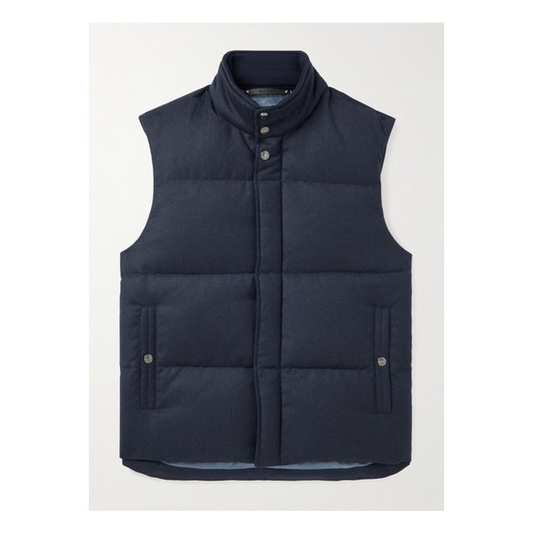 퀼팅 울 캐시미어 혼방 다운 질레 블루 46376663162903482