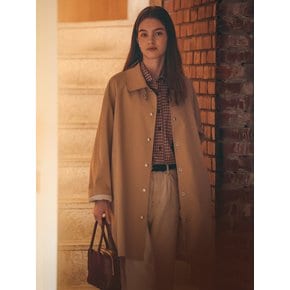 Slim belt raglan sleeve trench coat_Beige