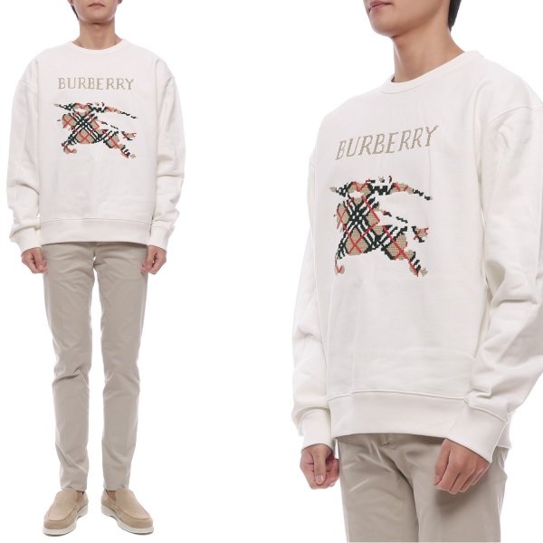 [부산점] 25FW 남성 EKD 자수 맨투맨 (8110547 CHALK 25F)