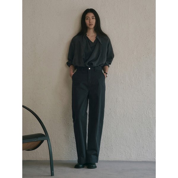 SHINNA DRAPED BLOUSE_CHARCOAL