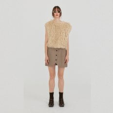 ZABOLLE Buttoned Mini Skirt - Beige