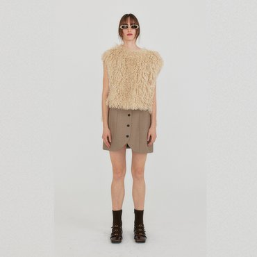 EENK ZABOLLE Buttoned Mini Skirt - Beige