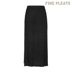[FINE PLEATS] 피네 플리츠 베이직 롱 스커트 블랙