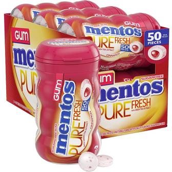  멘토스 퓨어 프레쉬 자일리톨 계피맛 껌 50개x6통 총300개 Mentos