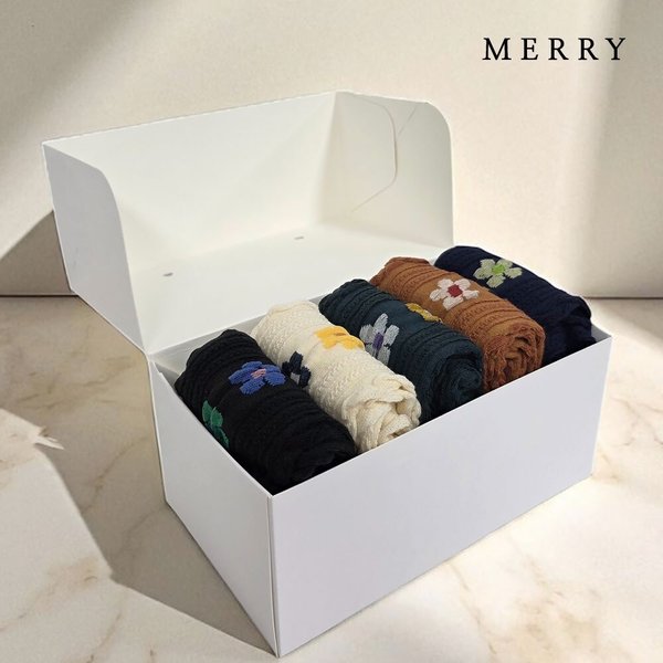 [선물포장] 메리 샤인 기프트 5족 양말 선물세트/알프스 레이디 꽃자수 양말